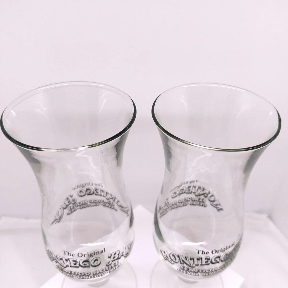 MONTEGO BAY HURRICANE GLASSES (Seafood House) Set Of 2. 8